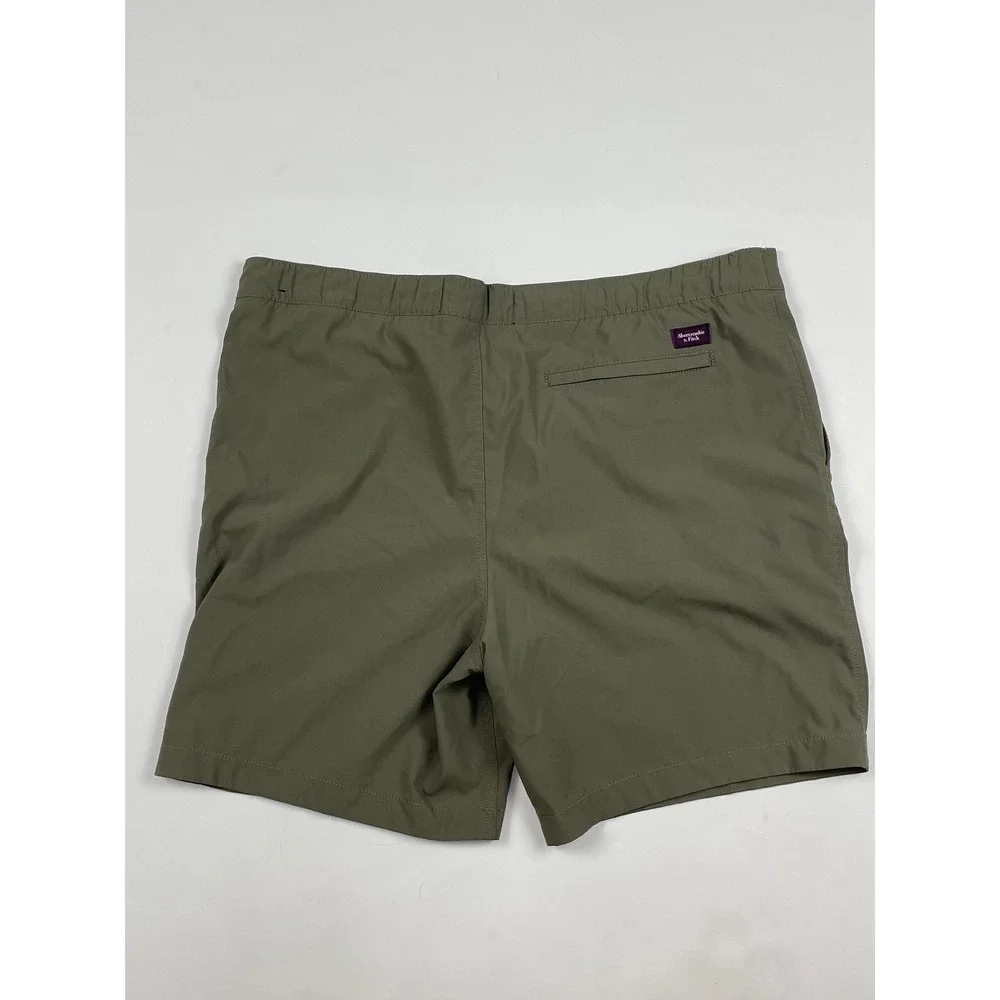 Abercrombie & Fitch Mens Stretch Swim Trunks Olive Green XL Mesh Lined 7